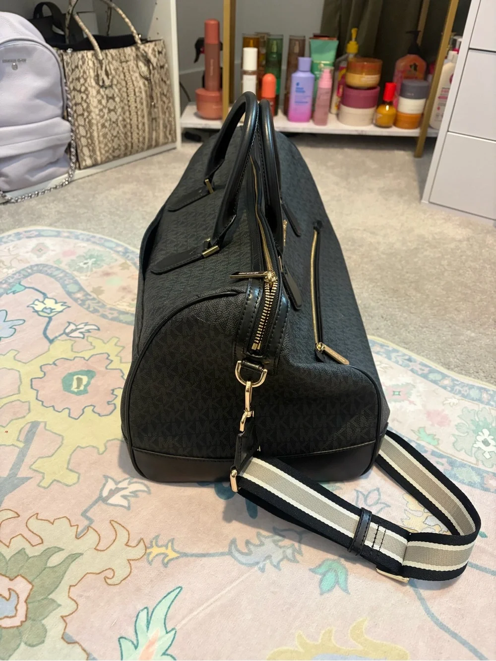 Michael Kors Black Signature weekender bag